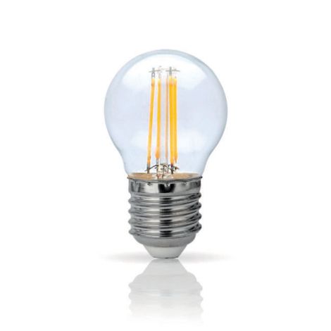 Lâmpada LED ASLO E27 Filamento Esférica Lustre - Branco Quente - 4W - 400lm