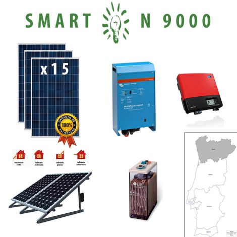 Kit Fotovoltaico SMART Híbrido Isolado N 9000Wh