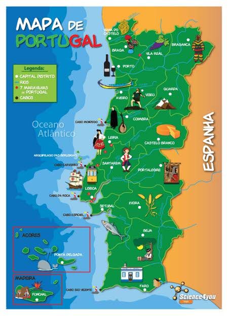mapa turístico Portugal - Escola Educação